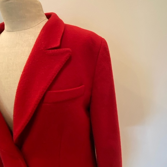 Liz Claiborne Womens Red Wool Blazer w Notch Lapel & Pockets / Size 14 Petite - Picture 4 of 12